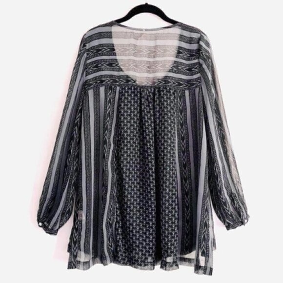 free people Top S Feather in Wind Embellished Sheer Printed Embroidery Sequin - Picture 11 of 13